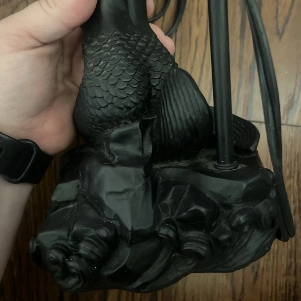 Art Deco Inspired Nude Female Table Lamp Black Mid Century Naked Mermaid 10